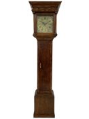 Unsigned - small longcase clock in a bespoke oak case with a two-train late 18th century weight driv