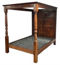 17th century design oak four-poster bedstead