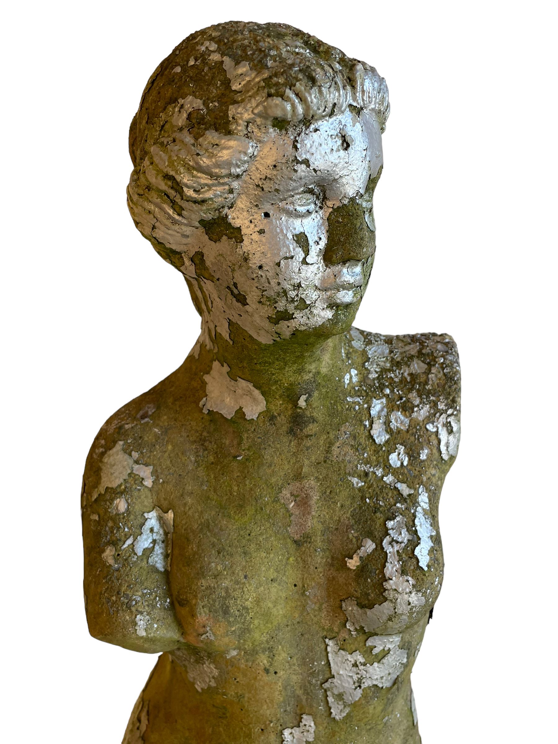 20th century cast stone two-piece garden figure in the form of Venus de Milo or Aphrodite of Melos - Image 9 of 13