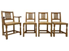Beaverman - set of four (3+1) oak dining chairs