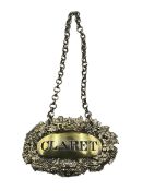 George III silver-gilt decanter label