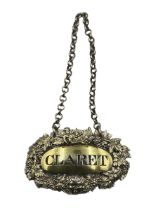 George III silver-gilt decanter label