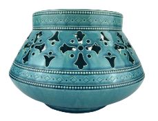 Burmantofts Faience turquoise-glaze jardiniere of Persian influence