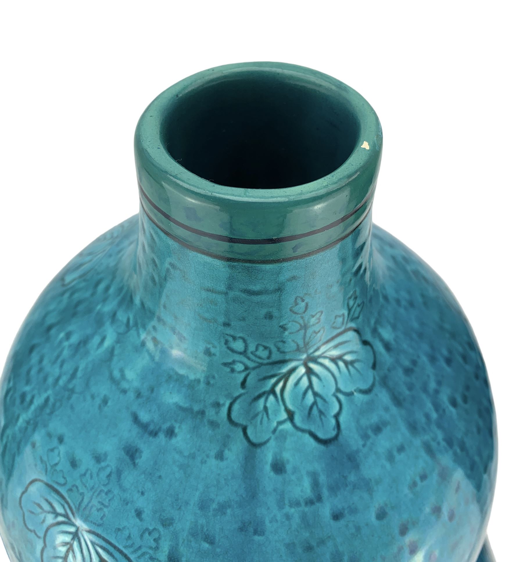 Burmantofts Faience turquoise-glaze vase - Image 3 of 4