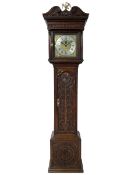Parkinson of Lancaster - 18th century 30-hour longcase in later oak carved case with a brass dial an