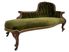 Victorian mahogany chaise longue