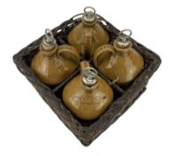 Set of four Victorian stoneware spirit flasks