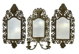 19th century brass girandole mirror