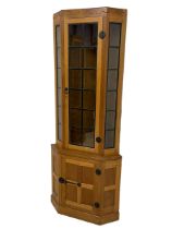 Mouseman - oak floor-standing corner cabinet