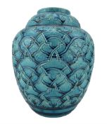 Burmantofts Faience turquoise-glaze vase