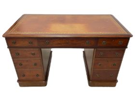 Victorian mahogany twin pedestal desk