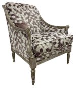 French design hardwood framed armchair