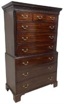 George III mahogany chest-on-chest