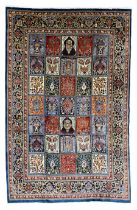 Persian Bakhtiari indigo ground garden rug