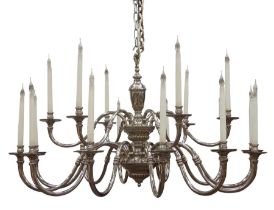 Lampart Italy - Large late 20th century Italian silver plated chandelier
