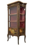 Mid-to-late 20th century French mahogany Vernis Martin design display cabinet