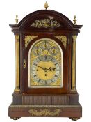 Webber of Liverpool - late 19th century English 8-day walnut bracket clock in a break arch case with