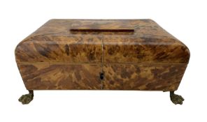 Regency Blonde Tortoiseshell banded sewing box circa 1820