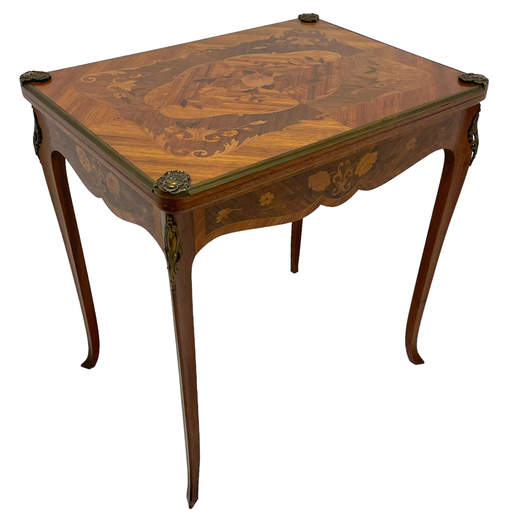 Mid-20th century Kingwood and rosewood card or games table