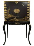 18th century Japanned cabinet on stand