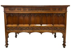 In the manner of Augustus Pugin - 19th century Gothic Revival walnut altar table
