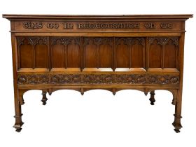 In the manner of Augustus Pugin - 19th century Gothic Revival walnut altar table