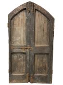 Pair of 19th century oak lancet-shaped doors