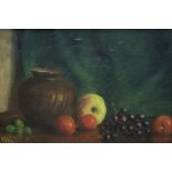 English School (Mid-20th century): Still Life of Fruit on a Ledge