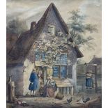 JC Janson (British 19th century): Farmhouse Scene