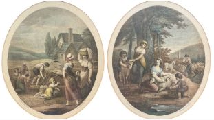 Francesco Bartolozzi (Italian 1727-1815) after William Hamilton (British 1751-1801): 'August' and 'J