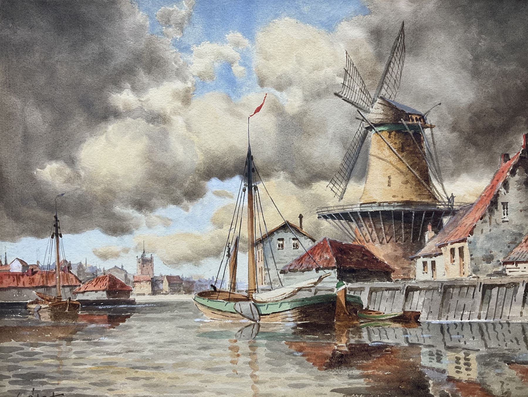 Louis Van Staaten (Dutch 1836-1909): 'Volendam' - North Holland