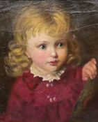 English School (Early 20th century): Portrait of a Girl in a Red Dress