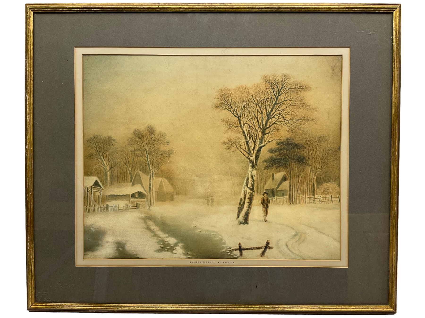 Joshua Wallis (British 1789-1862): Winter Landscape with Figures - Image 2 of 2