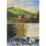 John Belderson (Northern British 20th century): 'Ramsgill Late Afternoon' and 'Early Snow Nidderdale