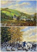 John Belderson (Northern British 20th century): 'Ramsgill Late Afternoon' and 'Early Snow Nidderdale