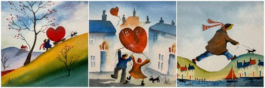 Circle of Mackenzie Thorpe (British 1956-): Love and Walking the Dog