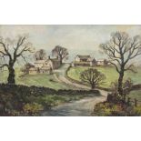 James Hardaker (British 1901-1991): Yorkshire Spring Landscape with Daffodils