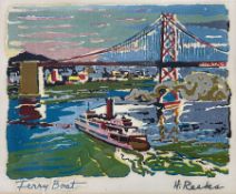 Harry D Reeks (American 1920-1982): 'Ferry Boat'