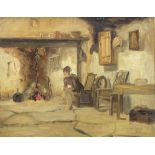 Attrib. Tom McEwan (Scottish 1846-1914): 'Shetland' Interior Cottage Scene