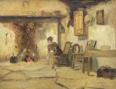 Attrib. Tom McEwan (Scottish 1846-1914): 'Shetland' Interior Cottage Scene