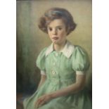 John Menzies (Scottish 1871-1939): Portrait of a Girl in a Green Dress