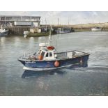 John Cooper (British 1942-): Valhalla Fishing Boat in Bridlington Harbour