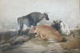 After Thomas Sidney Cooper (British 1803-1902): Cattle Resting on Riverbank
