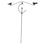 Wrought metal counter balancing bird garden ornament