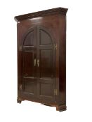 George III mahogany corner cupboard