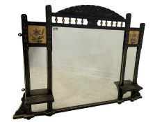 Art Nouveau overmantle triple mirror