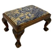 Georgian design walnut cabriole stool