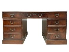 George III design mahogany twin pedestal desk