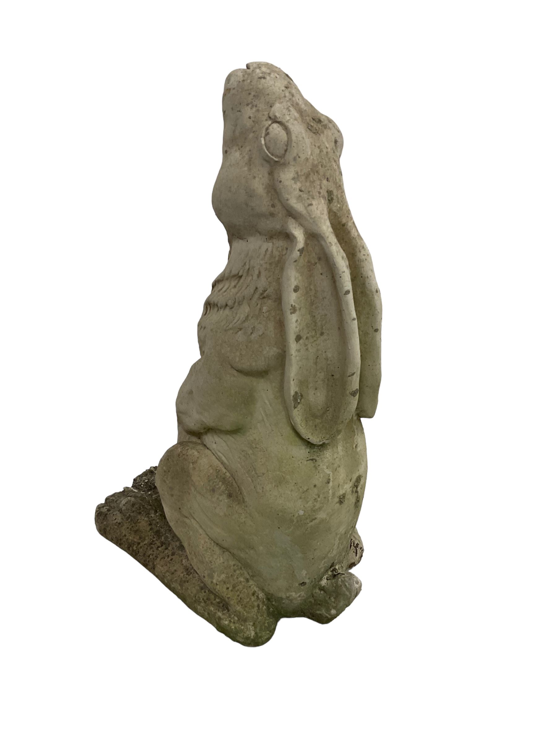 Composite stone garden statue of a moon-gazing hare - Image 4 of 4