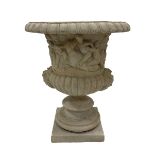 Composite stone Campana shaped garden urn